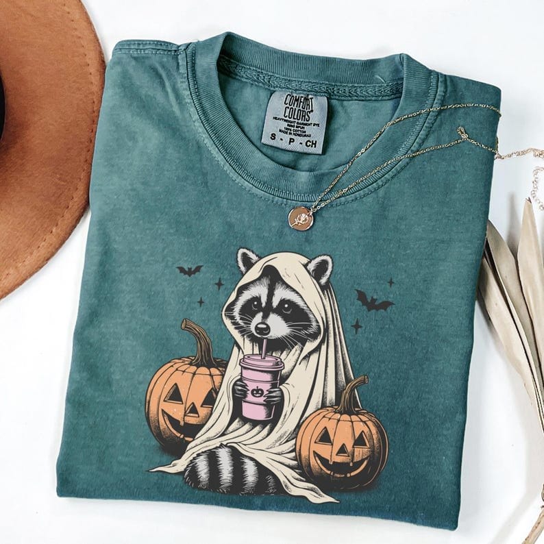 Ghost Raccoon Pumpkin Tee