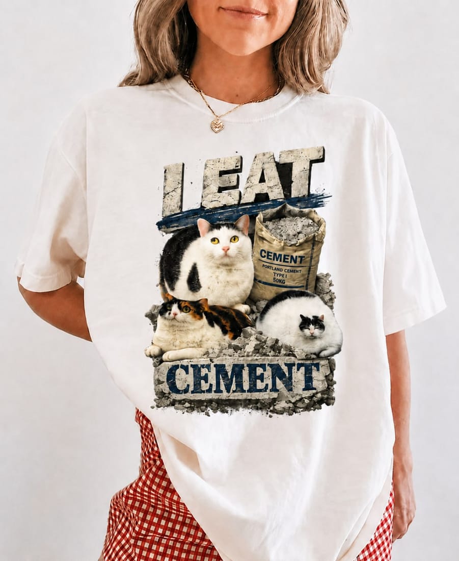 I Eat Cement Cats Meme Tee